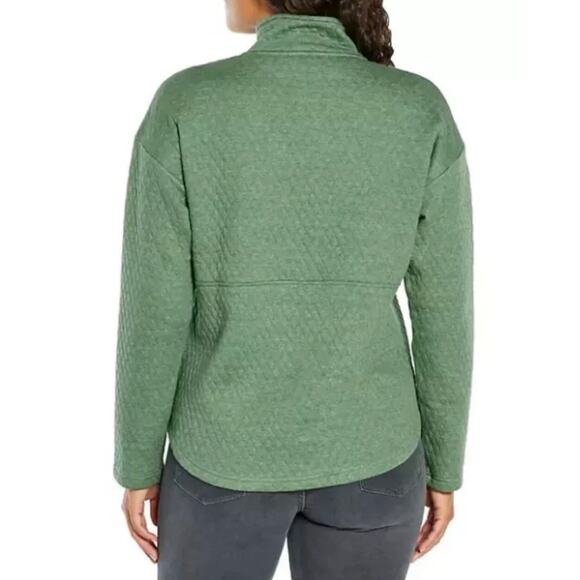 Eddie Bauer Women's Quilted 1/2 Zip Size XL in Heathered Light Spruce - EUC - Picture 3 of 7